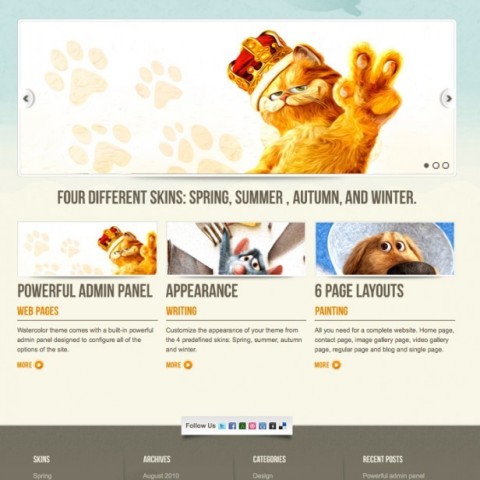 Watercolour HTML template free Zuno